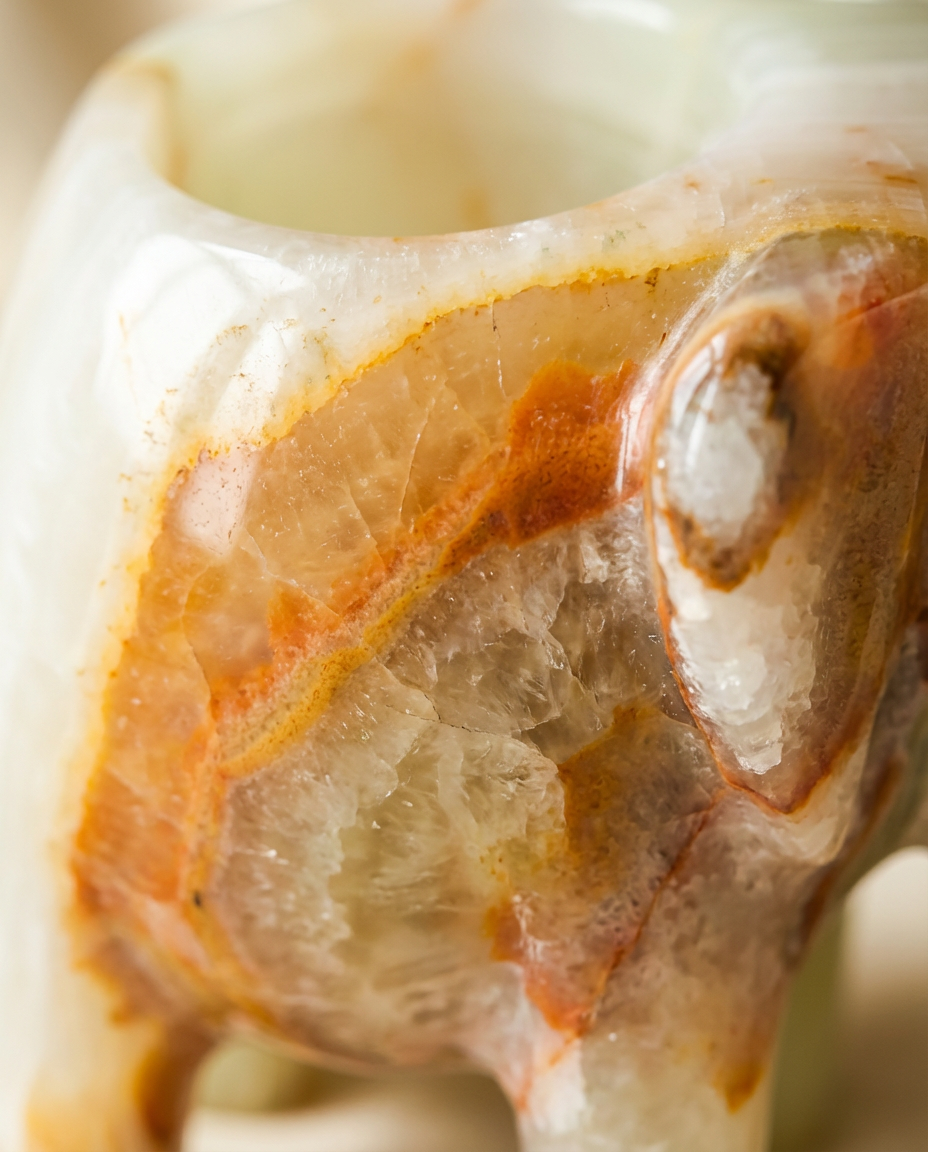Close-up of a textured surface with orange and white colors
