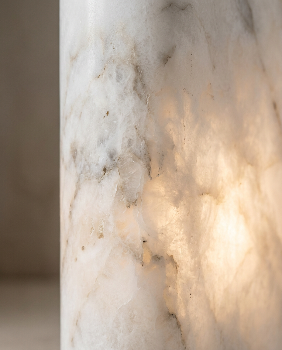 Close-up of a marble surface with veining and texture