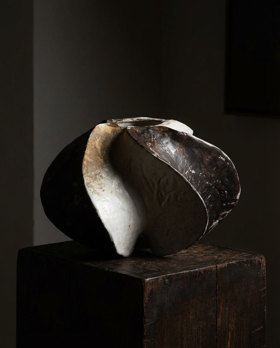 Abstract sculpture on a dark background