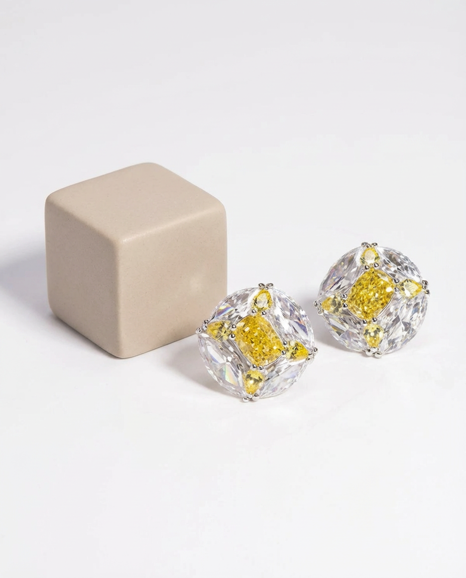 The Solis Citrine Studs