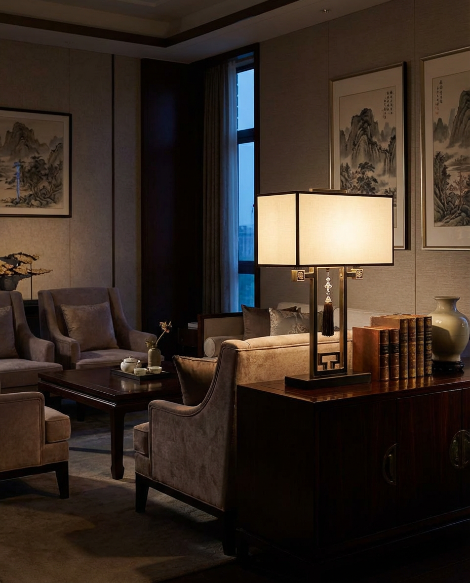 Luxurious living room with elegant furniture and decor