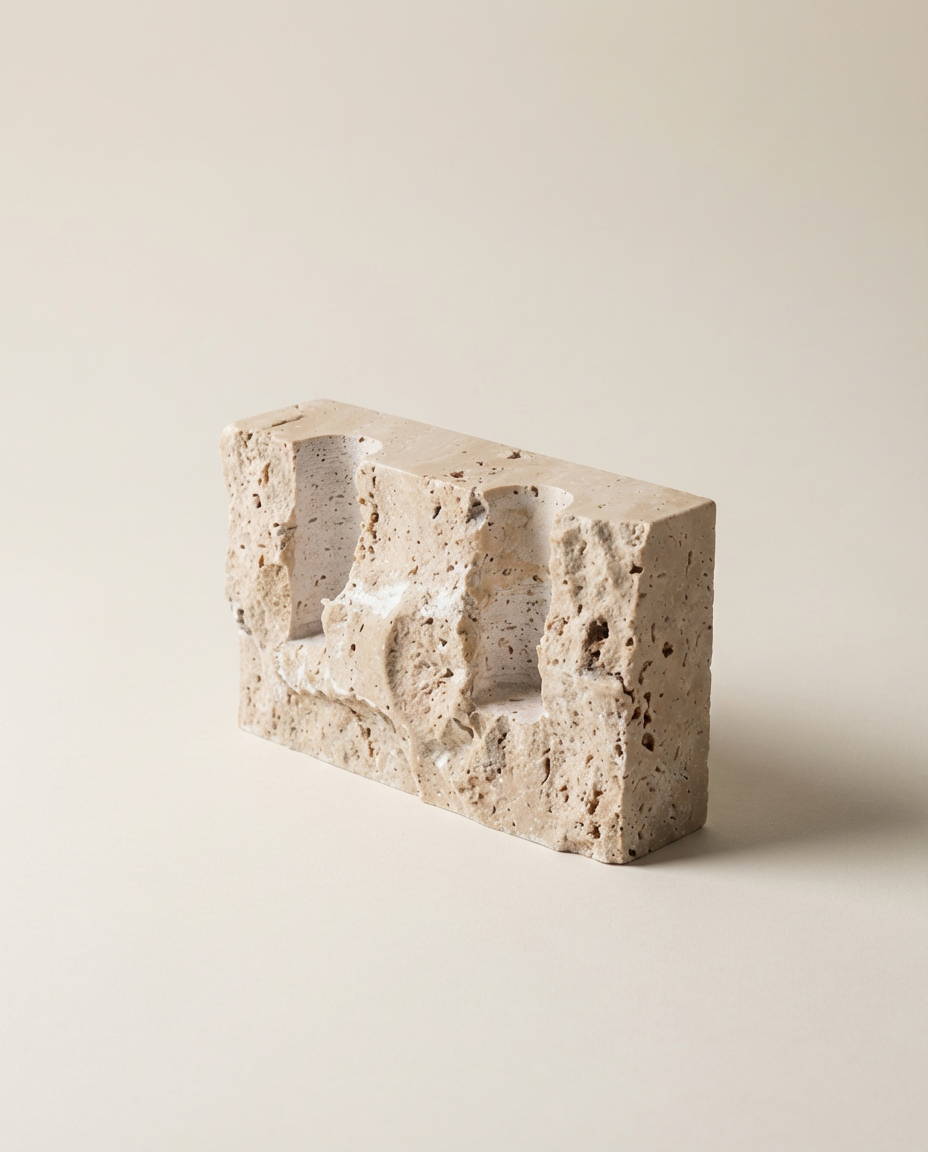 Ceramic sculpture on a beige background
