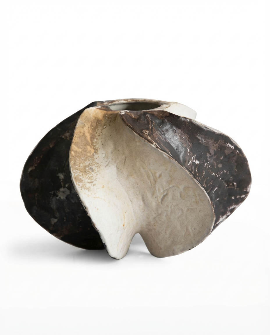 Decorative stone with natural patterns on a white background