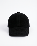 Black baseball cap on a white background