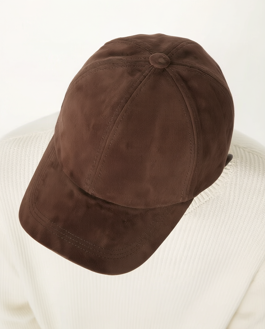 Brown cap on a white background
