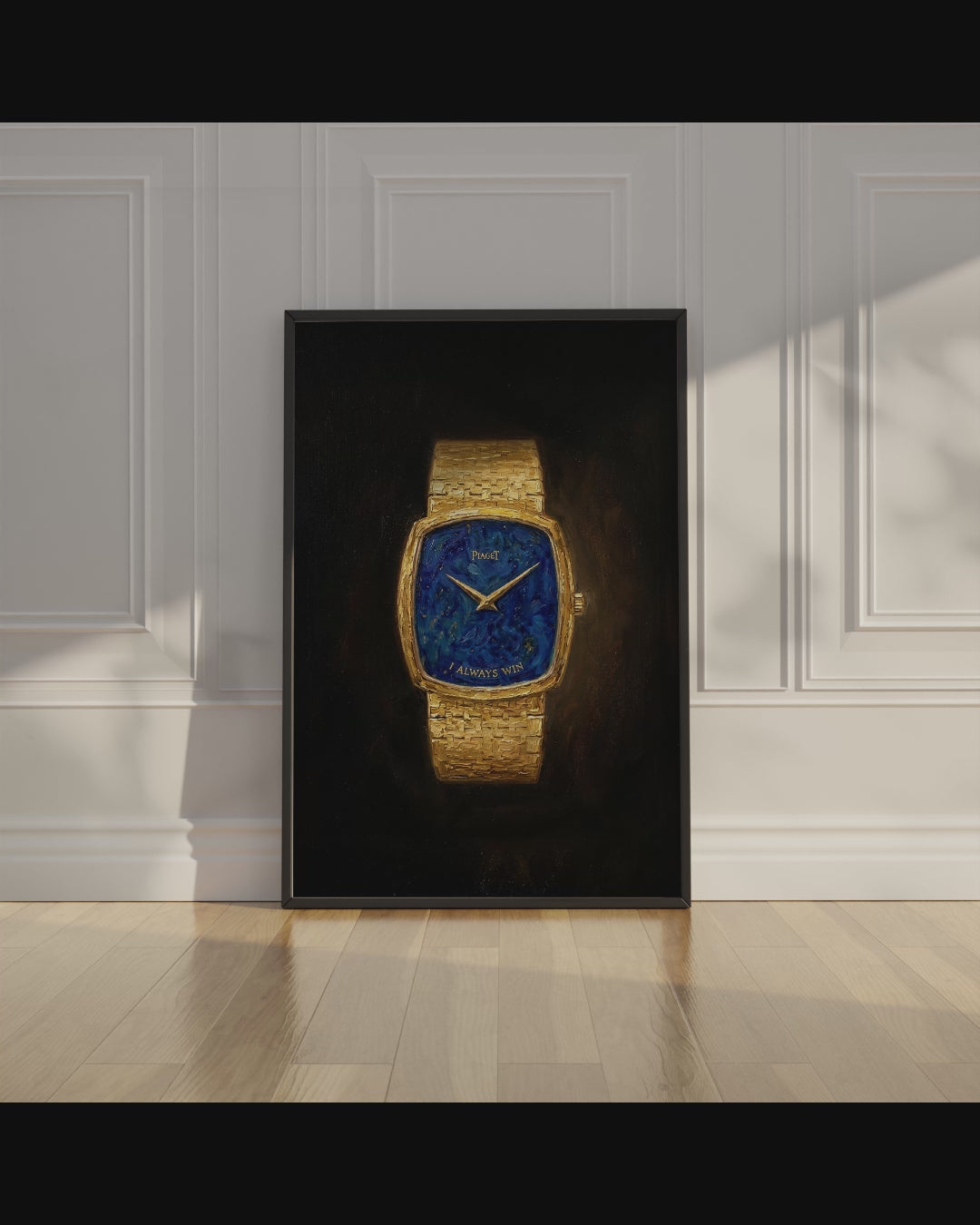 I Always Win, Gilded Timepiece Oil Print